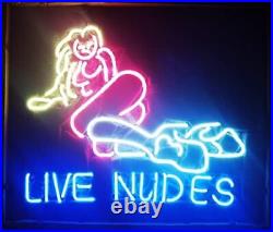 Custom Neon Signs Gift, Vintage Glass Neon Signs Neon Bar Signs Blue Live Nude