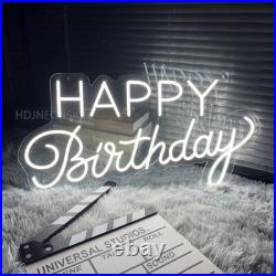Custom Neon Signs Happy Birthday Vintage Neon Light for Room Party Wall Decor