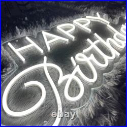 Custom Neon Signs Happy Birthday Vintage Neon Light for Room Party Wall Decor