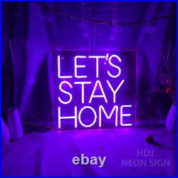 Custom Neon Signs LET'S STAY HOME Vintage Neon Light for Bedroom Wall Decor