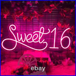 Custom Neon Signs Sweet 16 Vintage Sign LED Night Light for Home Room Wall Decor