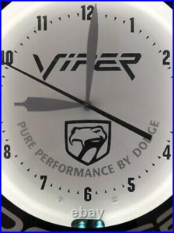 DODGE Viper GTS Vintage Advertising Neon Clock Sign Challenger Ram Chrysler
