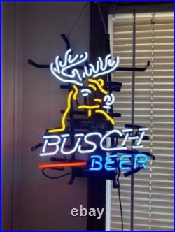 Deer Stag Buck Elk Head Beer Lager 24x18 Vintage Neon Light Sign Bar Glass Art