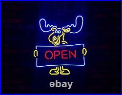 Deer Vintage Neon Sign Open Bistro Beer Bar Boutique Workshop Window Wall 19x17