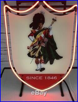 Dewars's Scotchman Neon Lighted Bar Sign Vintage Tested 22x15 ULTRA RARE