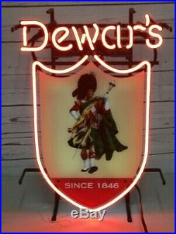Dewars's Scotchman Neon Lighted Bar Sign Vintage Tested 22x15 ULTRA RARE