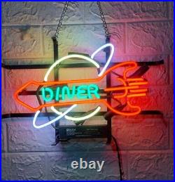 Diner Rock And Planet Glass Home Wall Neon Sign Vintage Free Expedited Shipping