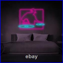 Dj Playing LED Neon Sign 30x24 Light Man Cave Vintage Beer Bar Wall Decor