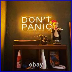 Don't Panic LED Neon Sign Light Man Cave Bedroom Vintage Wall Decor