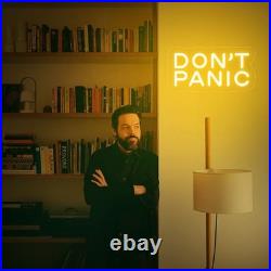 Don't Panic LED Neon Sign Light Man Cave Bedroom Vintage Wall Decor