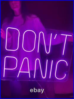 Don't Panic Neon Sign 22x14 Light Man Cave Bedroom Vintage Wall Decor