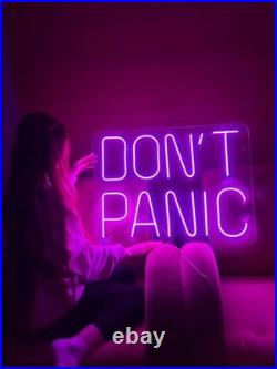 Don't Panic Neon Sign 22x14 Light Man Cave Bedroom Vintage Wall Decor