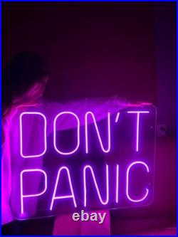 Don't Panic Neon Sign 22x14 Light Man Cave Bedroom Vintage Wall Decor