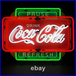 Drink Coca-Cola Neon Sign Pause Refresh Coke Delicious & Refreshing Retro