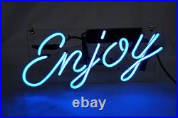 ENJOY Real Glass Handmade Neon Sign Home Lamp Bar Store Vintage 12x5