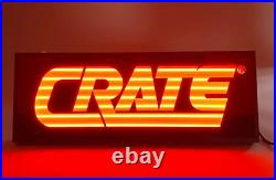 Early Red Neon Sign CRATE Amplifier Company Vintage Rock & Roll 24 x 9