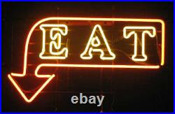 Eat Arrow Real Glass Vintage Neon Sign Light Shop Decor Restaurant