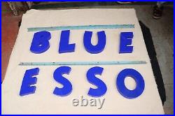 Esso Blue Vintage Petrol Station Neon Sign Original Acrylic Letters Iron Fitting Esso Blue Vintage Petrol Station Neon Sign Original Acrylic Letters Iron Fitting
