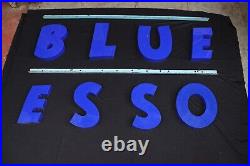 Esso Blue Vintage Petrol Station Neon Sign Original Acrylic Letters Iron Fitting Esso Blue Vintage Petrol Station Neon Sign Original Acrylic Letters Iron Fitting