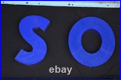 Esso Blue Vintage Petrol Station Neon Sign Original Acrylic Letters Iron Fitting Esso Blue Vintage Petrol Station Neon Sign Original Acrylic Letters Iron Fitting