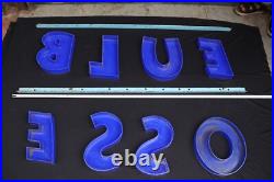 Esso Blue Vintage Petrol Station Neon Sign Original Acrylic Letters Iron Fitting Esso Blue Vintage Petrol Station Neon Sign Original Acrylic Letters Iron Fitting