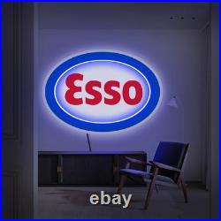 Esso logo Neon Sign 23x16 Light Man Cave petroleum Company Vintage Wall Decor