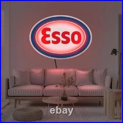Esso logo Neon Sign 23x16 Light Man Cave petroleum Company Vintage Wall Decor