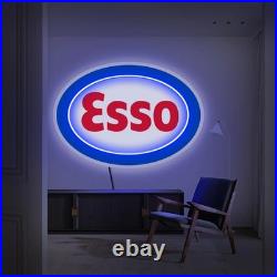 Esso logo Neon Sign 23x16 Light Man Cave petroleum Company Vintage Wall Decor