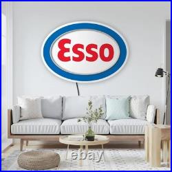 Esso logo Neon Sign 23x16 Light Man Cave petroleum Company Vintage Wall Decor