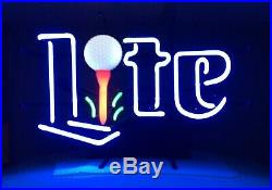 Extremely Rare Vintage Miller Lite Beer Golf Ball Neon Bar Light Sign