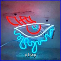 Eye Tears Real Glass Pub Artwork Vintage Boutique Neon Light Sign Decor 14''x17