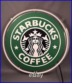Fabulous Collectible Vintage STARBUCKS COFFEE Hanging Neon Light Wall Sign