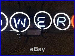 Fallon Neon Power Ball Lighted Working Sign On And Off Pull Chain Vintage