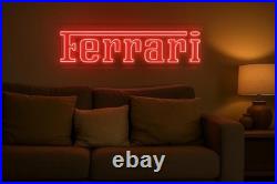 Ferrari Flex Neon Sign 35x10 Light Man Cave Car Garage Vintage Wall Decor