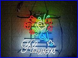 Flowers Vintage Neon Light Sign Lamp Glass Wall Space Decor Artwork 24x20