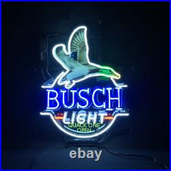 Flying Duck Blue Busch Light Quack On Open 19x15 Neon Sign Bar Vintage Style