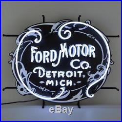 Ford Motor Company 1903 Heritage Logo (Vintage Look) White Neon Sign 5FRDMC