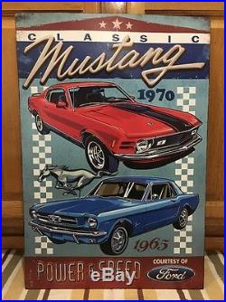 Ford Mustang Metal Advertisement Signs Garage Man Cave Gas Oil 1965 197O Power