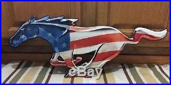 Ford Mustang Metal Art Signs Garage Shop Man Cave Gas Oil USA Flag Car 5.0 Boss