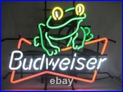 Frog Beer Bow Tie Vintage Style 24x20 Neon Sign Light Man Cave C Real Glass