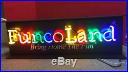 Funcoland Neon Vintage Sign Video Game Store Working Condition RARE NM