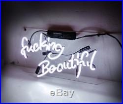 Fvcking Beautiful Glass Beer Bar Decor Party Artwork Vintage NEON Light Sign