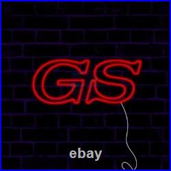 GS Logo Flex Neon Sign 25x10 Light Car Garage Display Vintage Bar Wall Decor