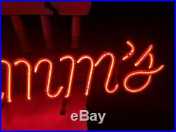 Gorgeous Vintage Hamm's Beer NEON Lit Bar Sign Vivid Red Color RARE
