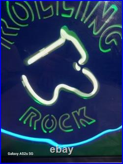 Great Vintage 1980s Rolling Rock Beer Genuine neon sign Bar Pub Light Sign