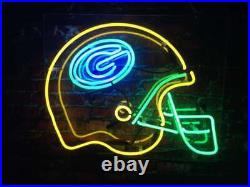Green Bay Packers Helmet Decor Artwork Vintage Neon Sign Bar Shop