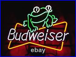Green Frog Beer Bow Tie 24x20 Neon Sign Light Lamp Vintage Style Bar Open