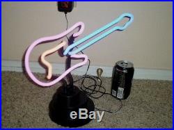 Guitar Neon Lite Sign, Vintage / New In The Box, 14.5 Inch Colored Neon