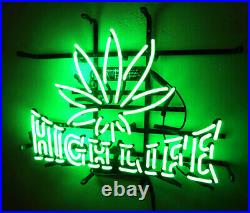 HIGH LIFE Leaf Vintage Art Work Neon Sign Light Beer Bar Pub Room Wall Decor