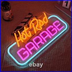 HOT RD Garage LED Neon Sign 26x12 Light Man Cave Room Vintage Wall Decor